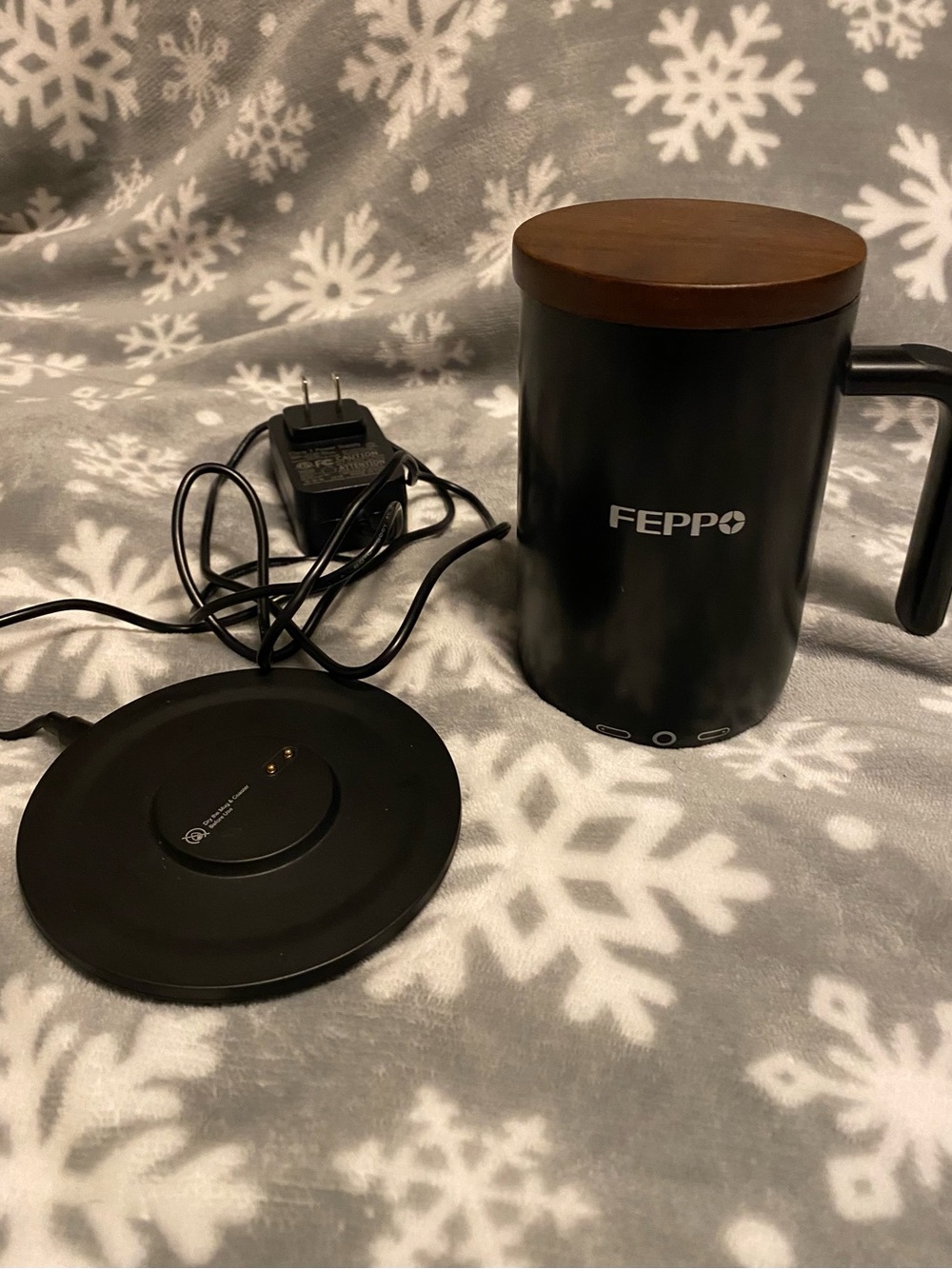 FEPPo Electric Black Mug with Wireless Heating Base